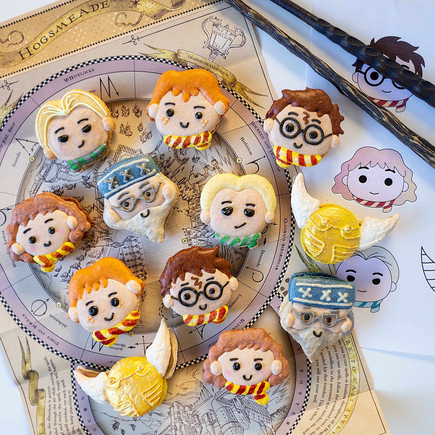 12 Harry Potter Inspired French Macaron Piping Templates