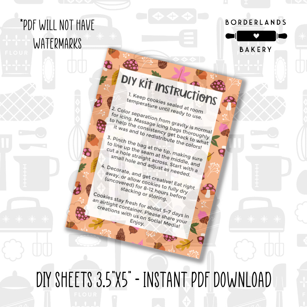 Halloween and Fall 2022 DIY cookie card sheets, 3.5x5 inch printable digital PDF download