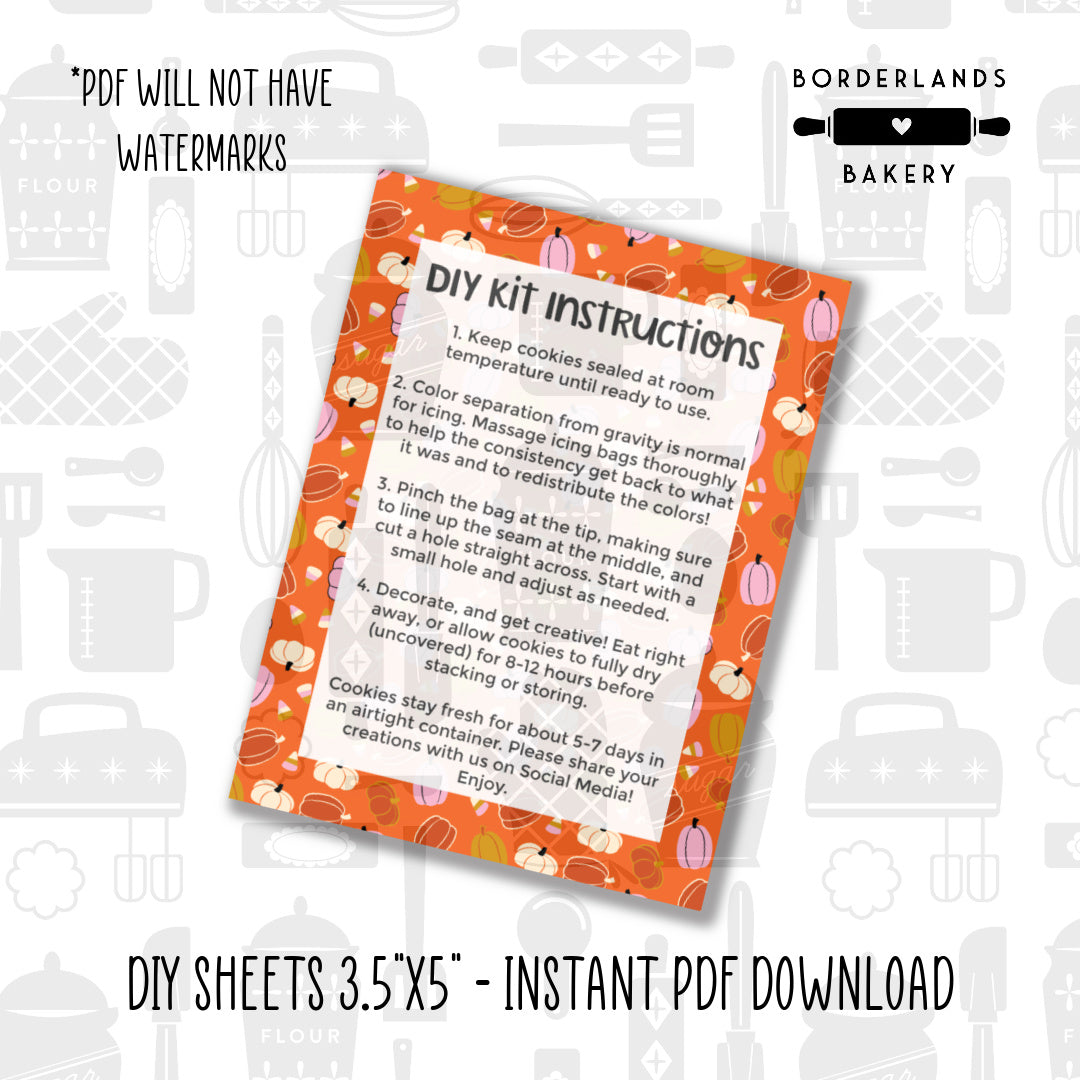 Halloween and Fall 2022 DIY cookie card sheets, 3.5x5 inch printable digital PDF download