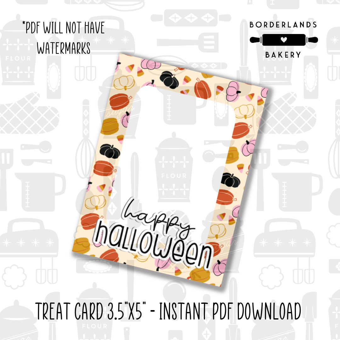 Halloween and Fall 2022 treat backer cards, 3.5x5 inch printable digital PDF download