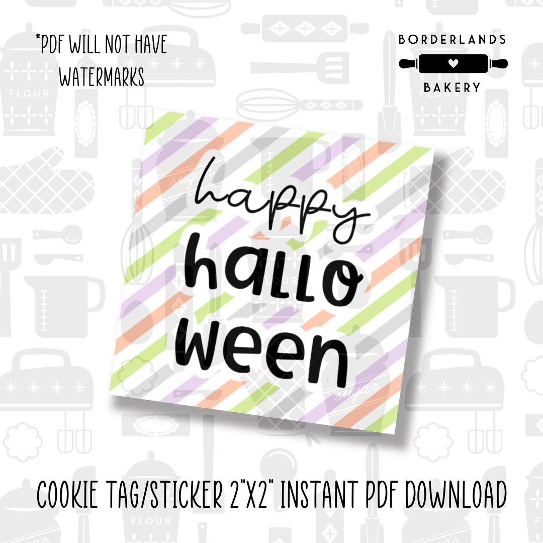 Halloween and Fall 2022 printable packaging tags, 2 inch square digital PDF download