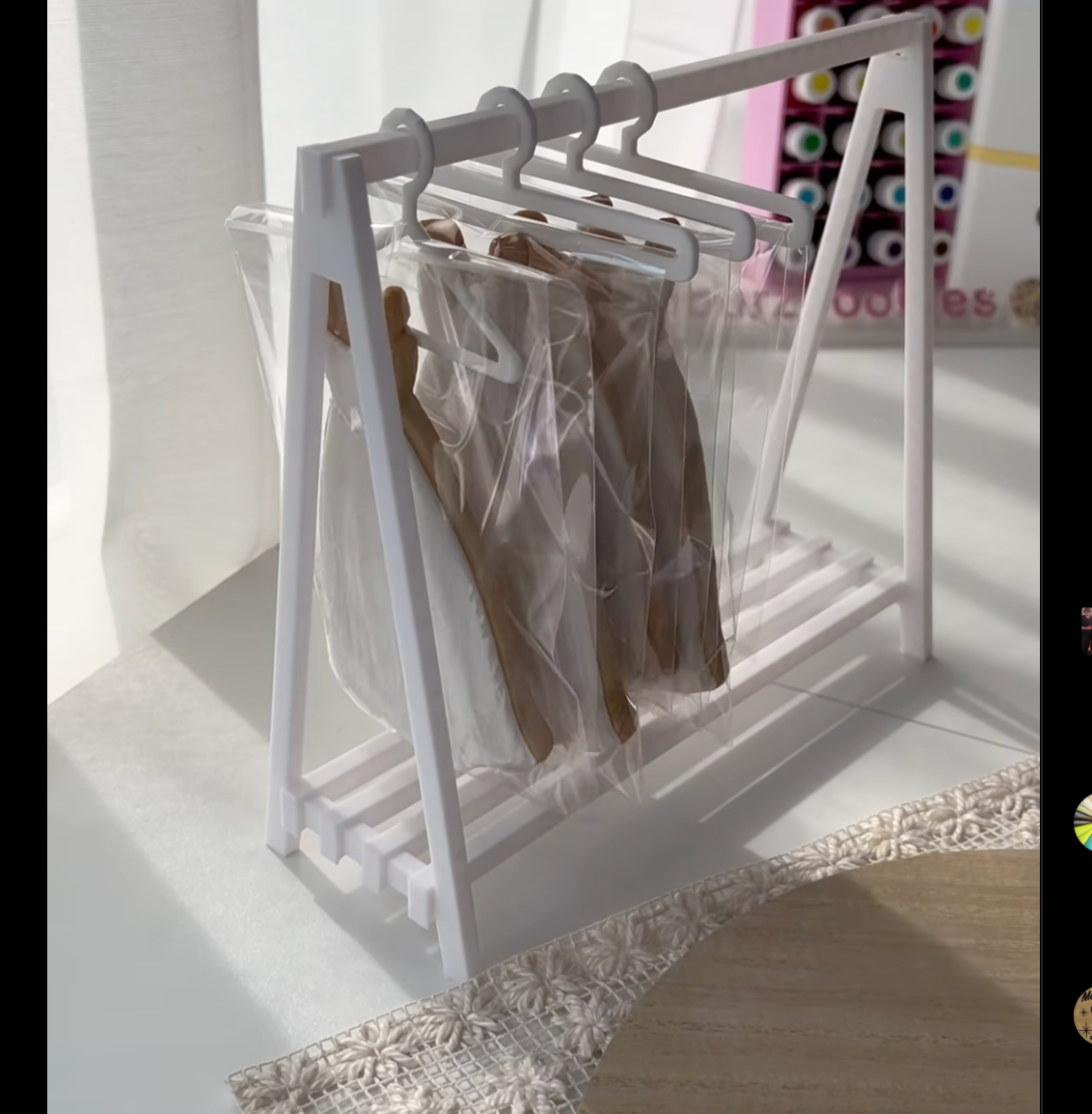 3D printed cookie rack with hangers by Kiburz Cookies and Borderlands Bakery