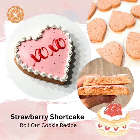 Strawberry Shortcake sugar cookie recipe PDF download by Borderlands Bakery