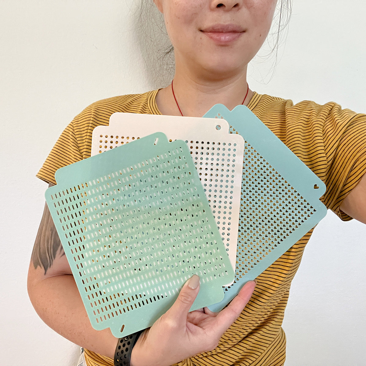 3D printed XL sprinkle stencil by Kiburz Cookies for royal icing cookie decorating