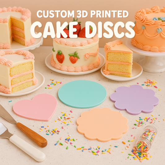 3D printed cake frosting disc, 2 pcs, for creating smooth sharp cake edges