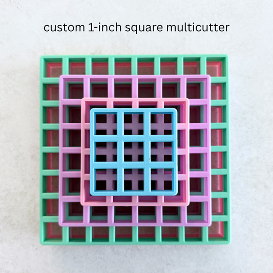 3D printed 1-inch square multicutter for cookie dough