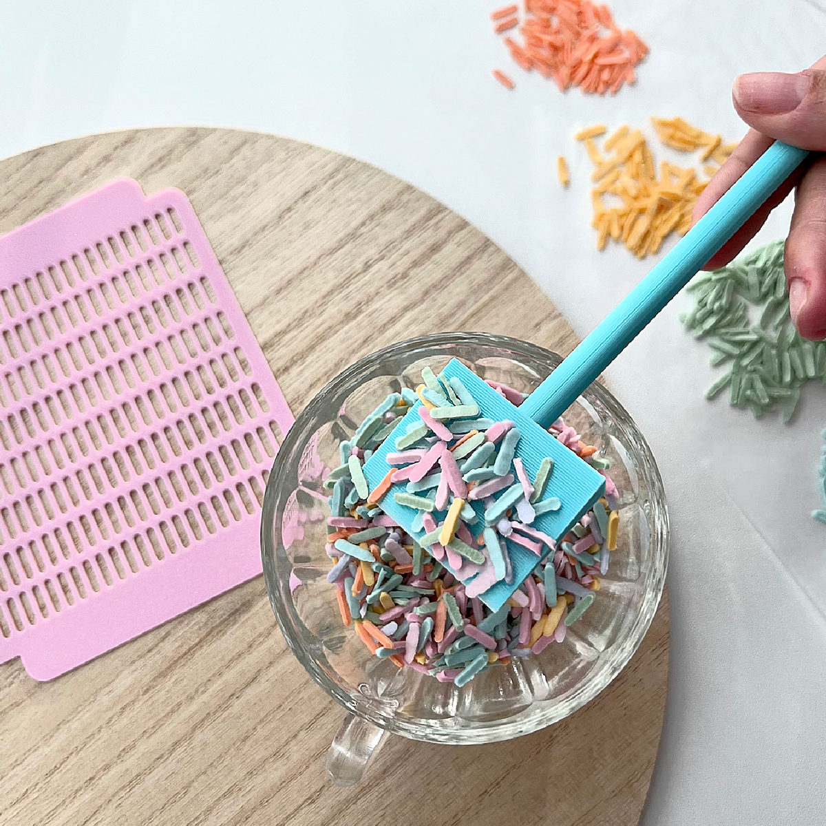 3D printed sprinkle stencil for royal icing cookie decorating