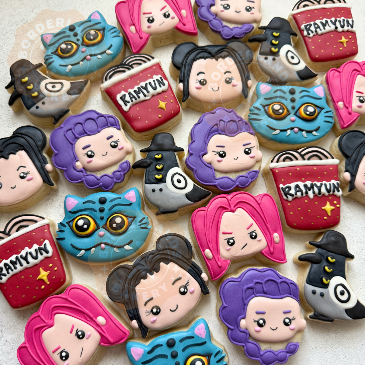 Mini KPop Demon Hunters hand-decorated sugar cookies, box of 12