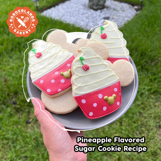 Pineapple sugar cookie recipe PDF download by Borderlands Bakery, inspired by Dole Whip flavor