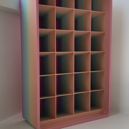 3D printed 24-slot organizer by Kiburz Cookies for The Sugar Art gel food colors