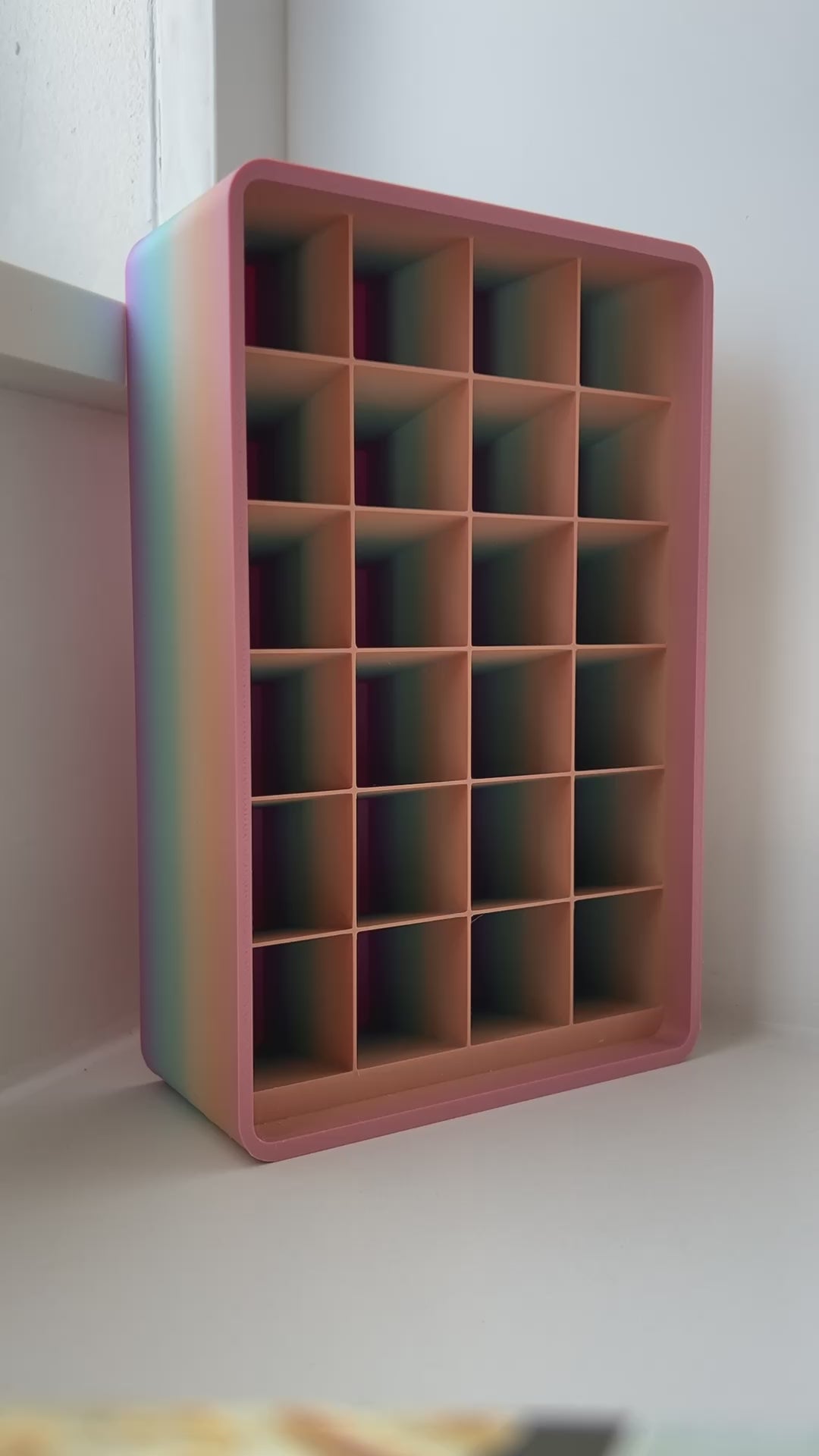 3D printed 24-slot organizer by Kiburz Cookies for The Sugar Art gel food colors
