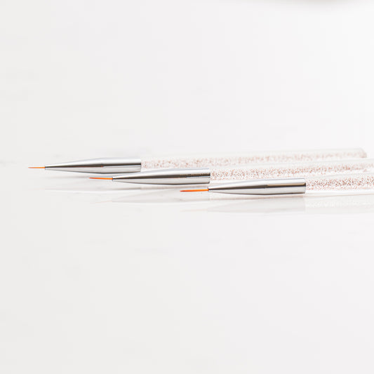 Glitter handle ultra fine detail paint brushes for cookie decorating, set of 3