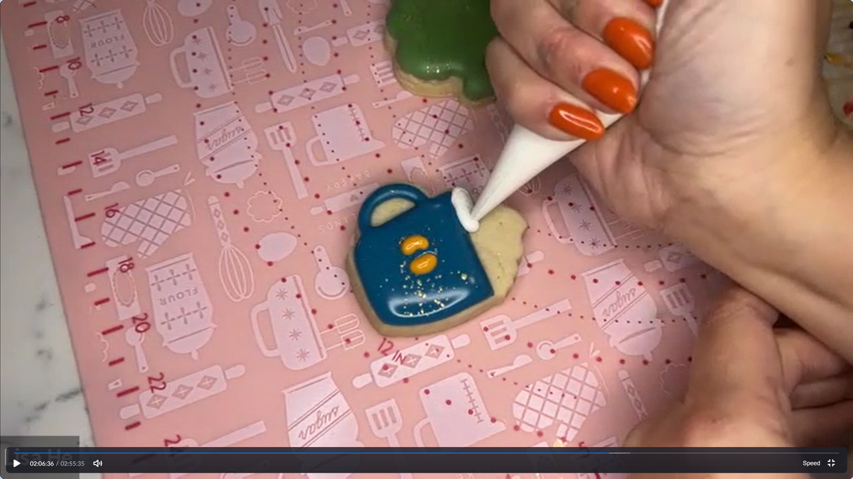 Royal icing Zoom workshop replay with fall themed cookie decorating examples and recipe PDF