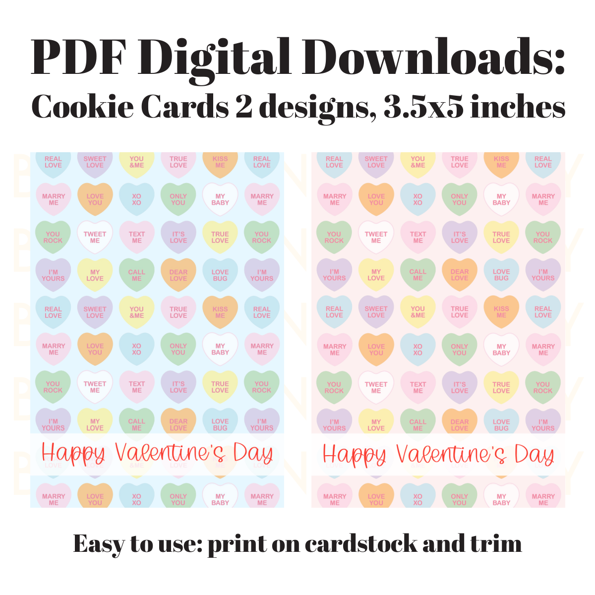 Valentine's Day Cookie Cards  (PDF Download)