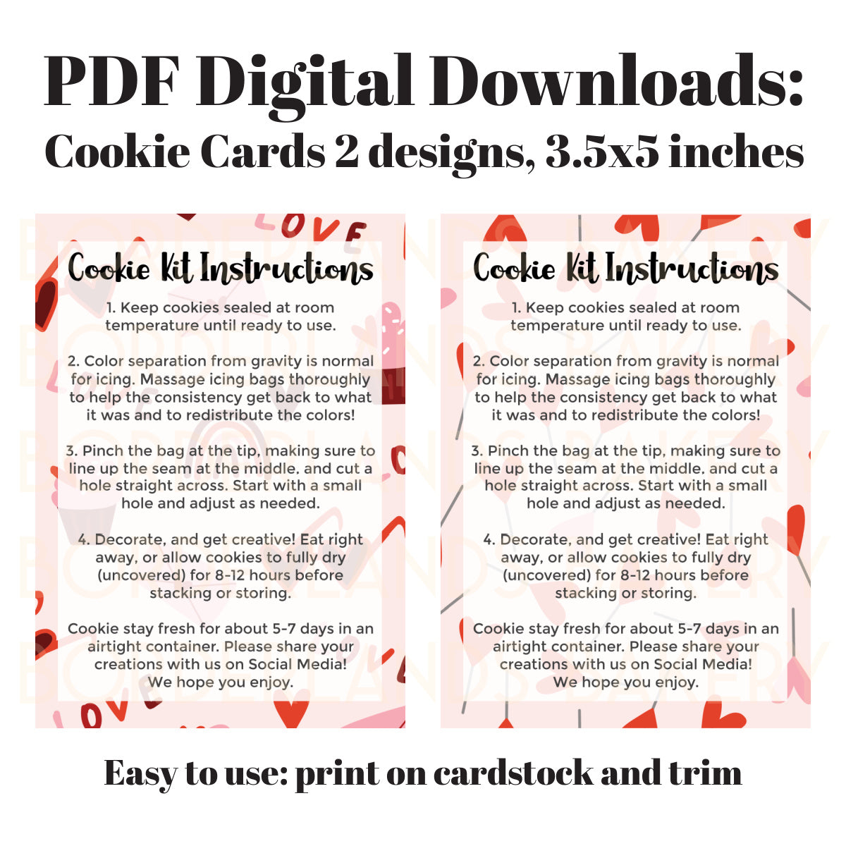 Valentine's Day Cookie Cards  (PDF Download)