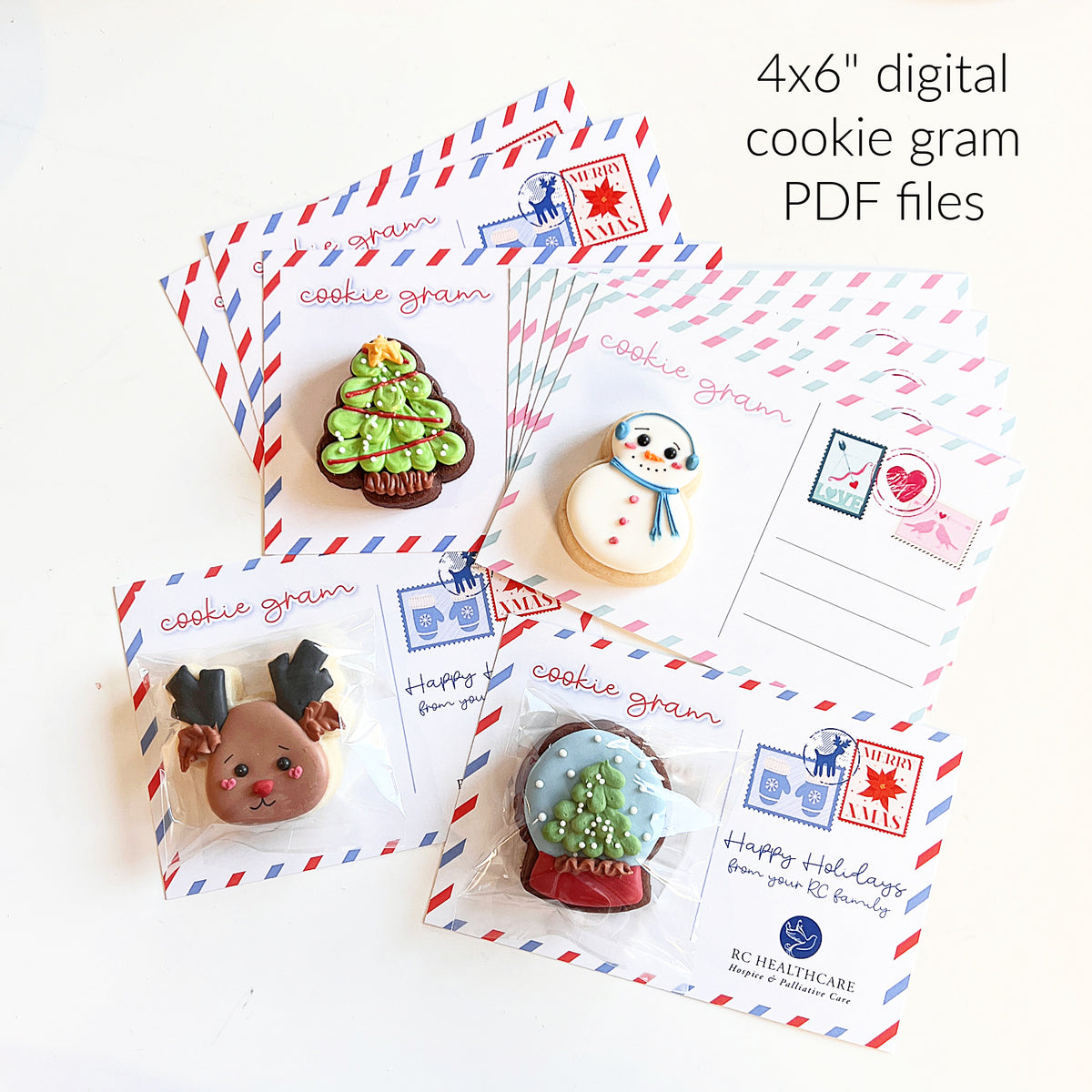Cookie Gram 4x6 postcard digital PDF file for packaging cookies and treats