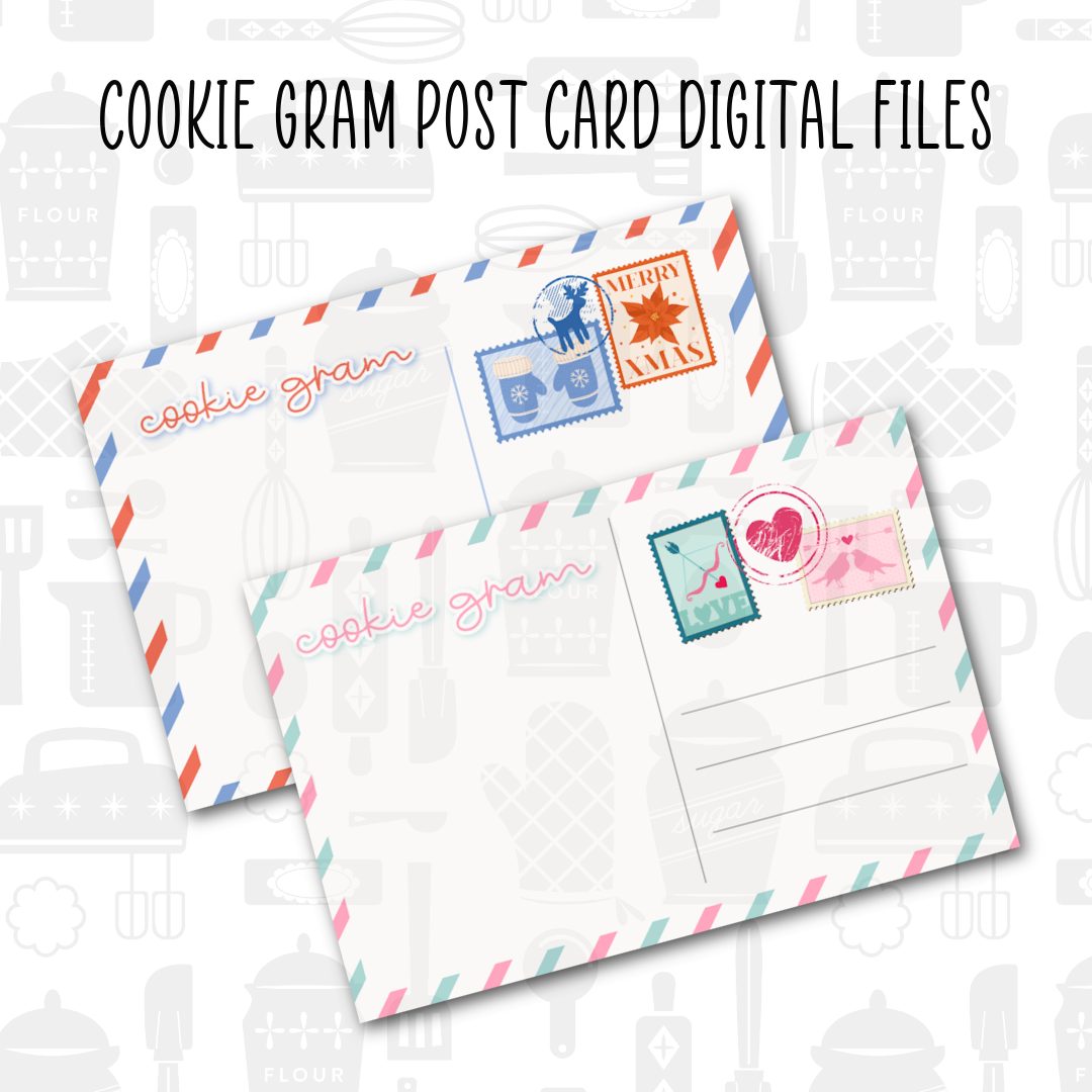 Cookie Gram 4x6 postcard digital PDF file for packaging cookies and treats