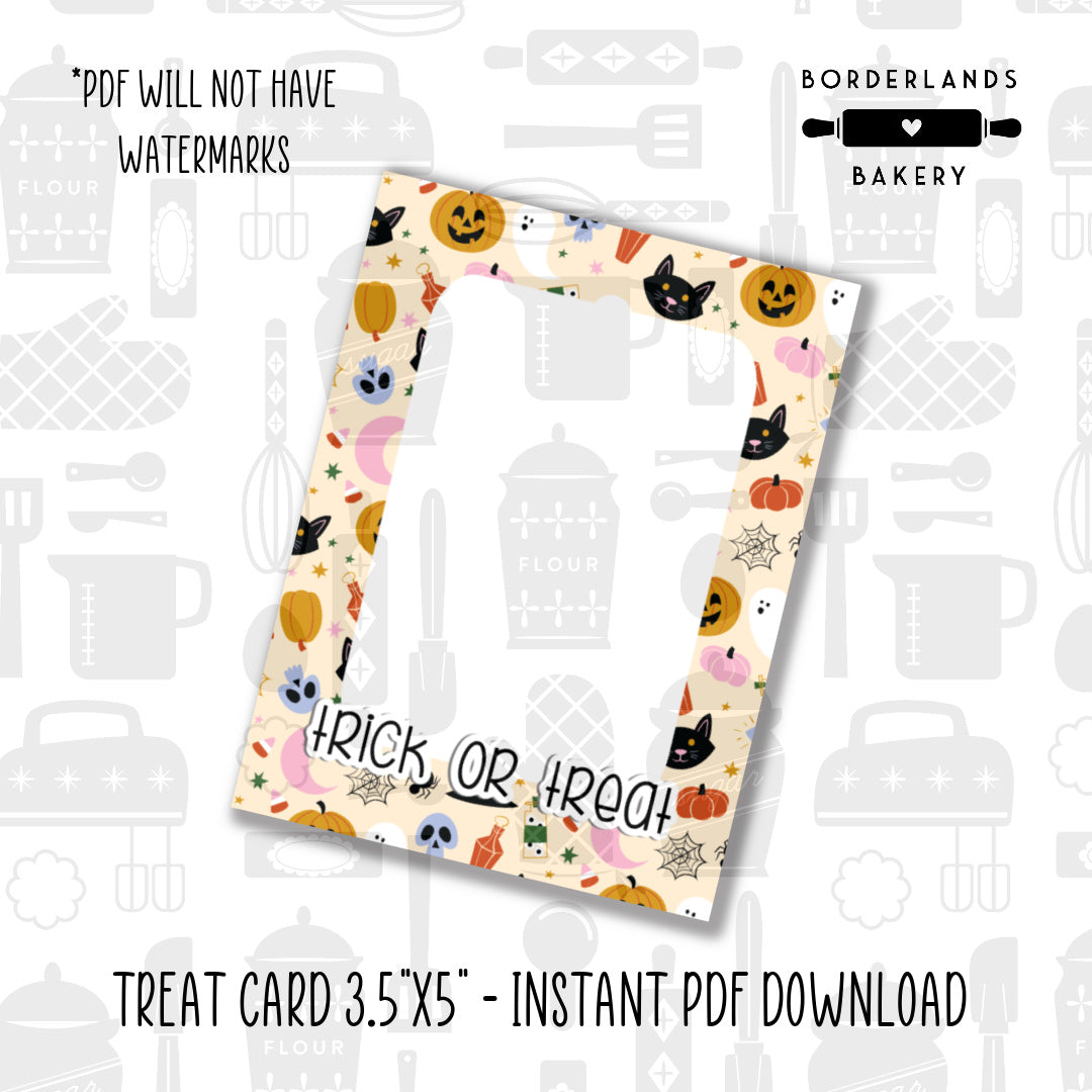 Halloween and Fall 2022 treat backer cards, 3.5x5 inch printable digital PDF download