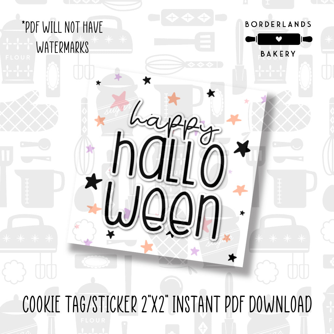 Halloween and Fall 2022 printable packaging tags, 2 inch square digital PDF download