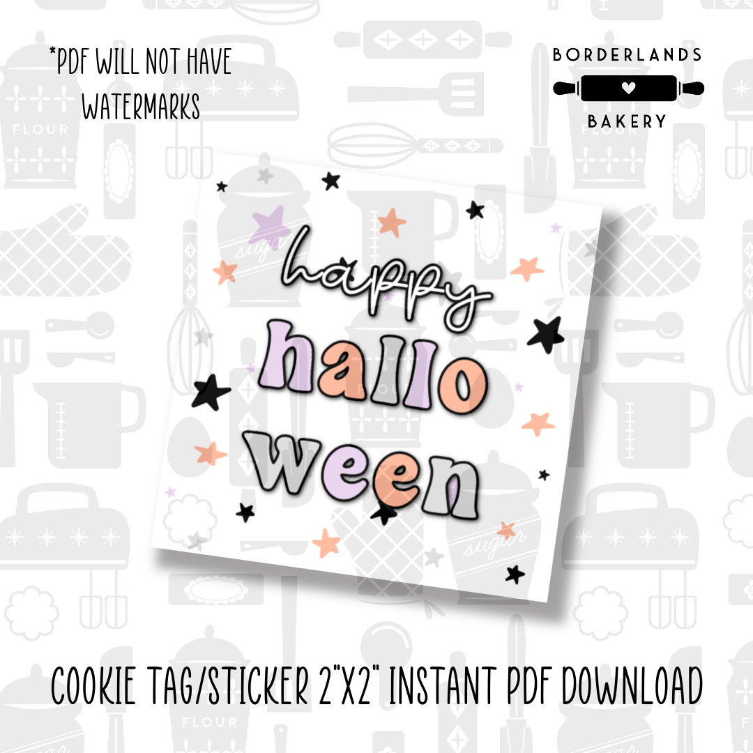 Halloween and Fall 2022 printable packaging tags, 2 inch square digital PDF download