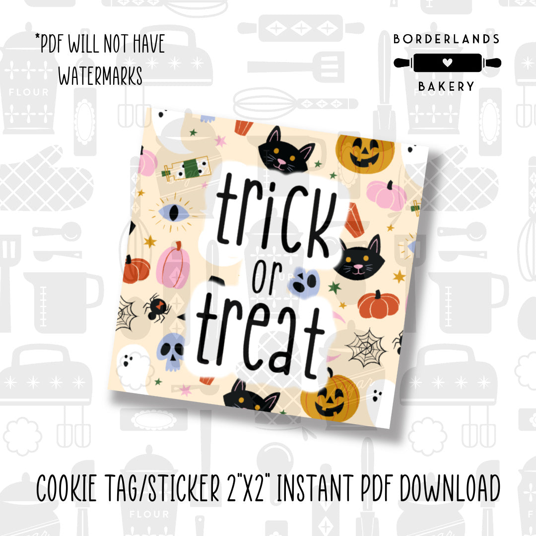Halloween and Fall 2022 printable packaging tags, 2 inch square digital PDF download