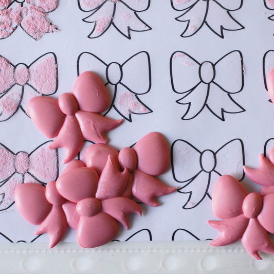 Royal icing transfer template PDF, big bow design