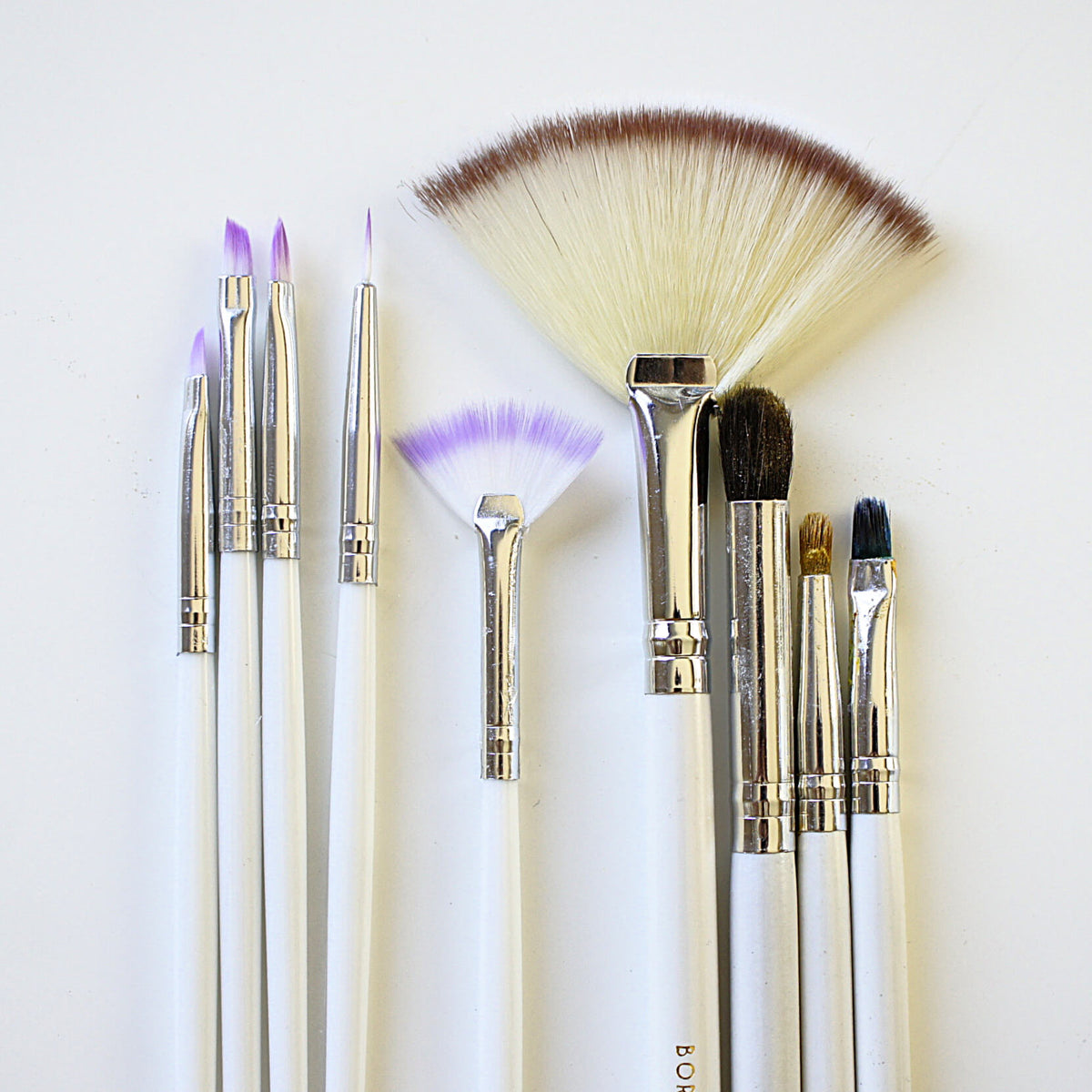 Basic cookie decorating paint brush set, 5 pieces, purple-tipped bristles