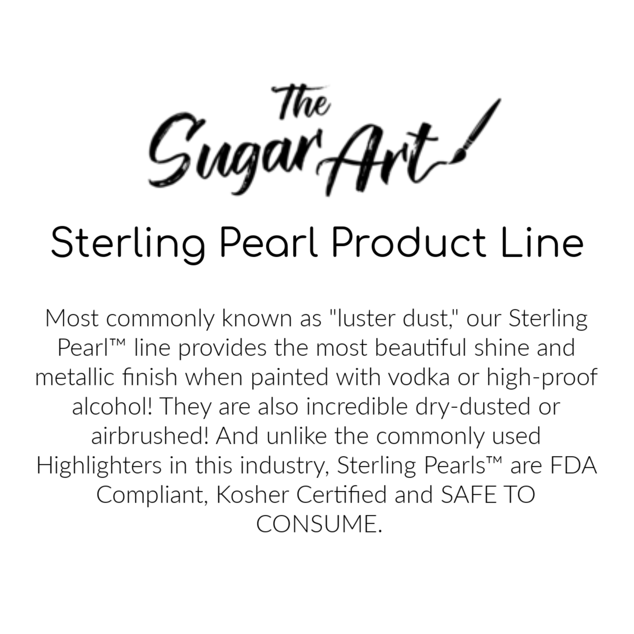 The Sugar Art Sterling Pearl info graphic